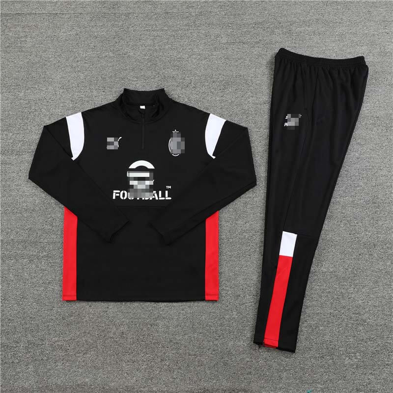 Sudadera de Entrenamiento AC Milan 2023/2024 Negro/Blanco Kit
